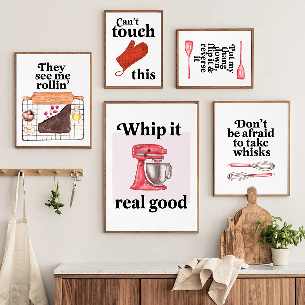 Kitchen Baking Quotes - Pintura em Tela de Arte de