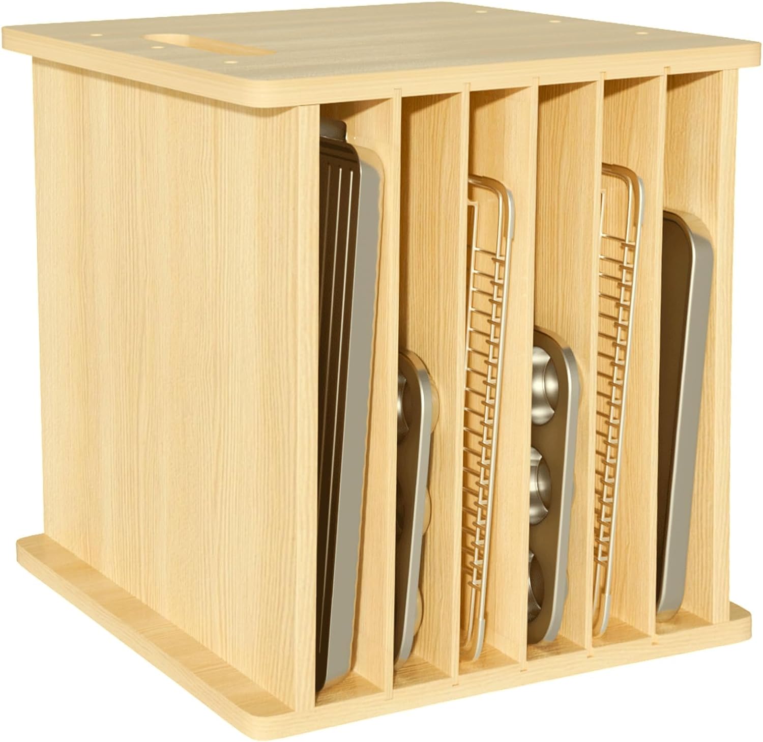 Kitchen Cabinet Baking Organizer - Organizador de Bandejas de Madeira, Divisor