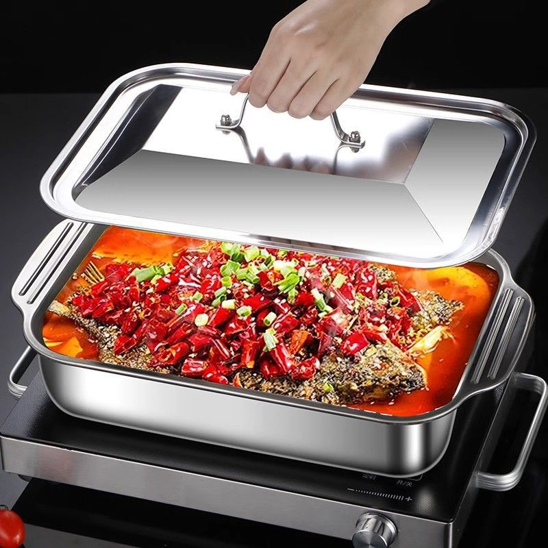 Kitchen Oven Baking Pans - Assadeira Profunda de Aço Inoxidável com