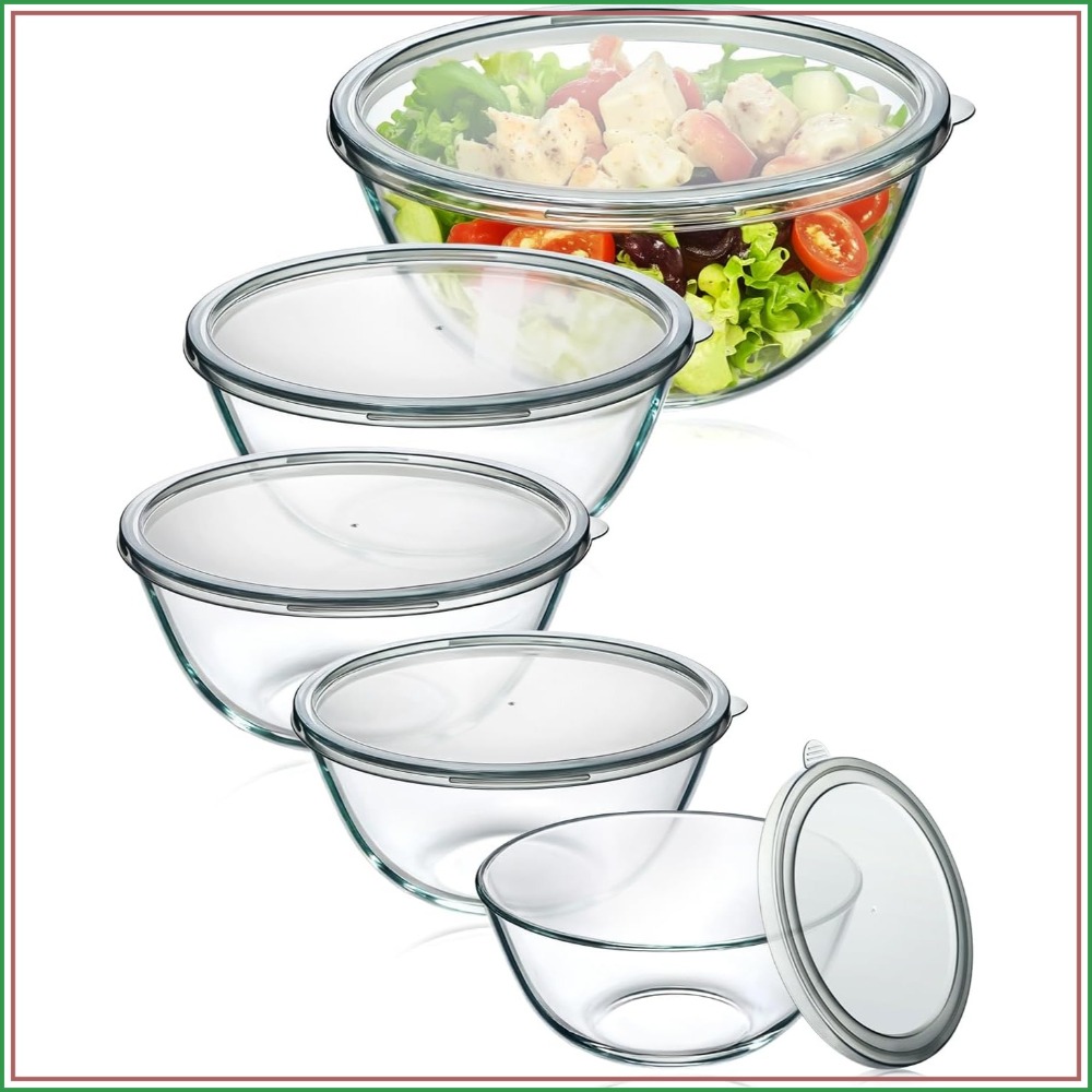 Kitchen Glass Baking Set - Conjunto de 5 Tigelas de Vidro