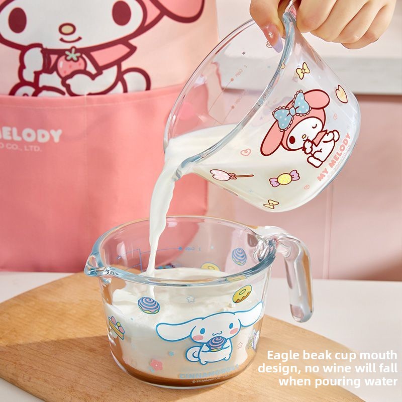 Kitchen Glass Baking Set - Copo Medidor de Vidro com Design
