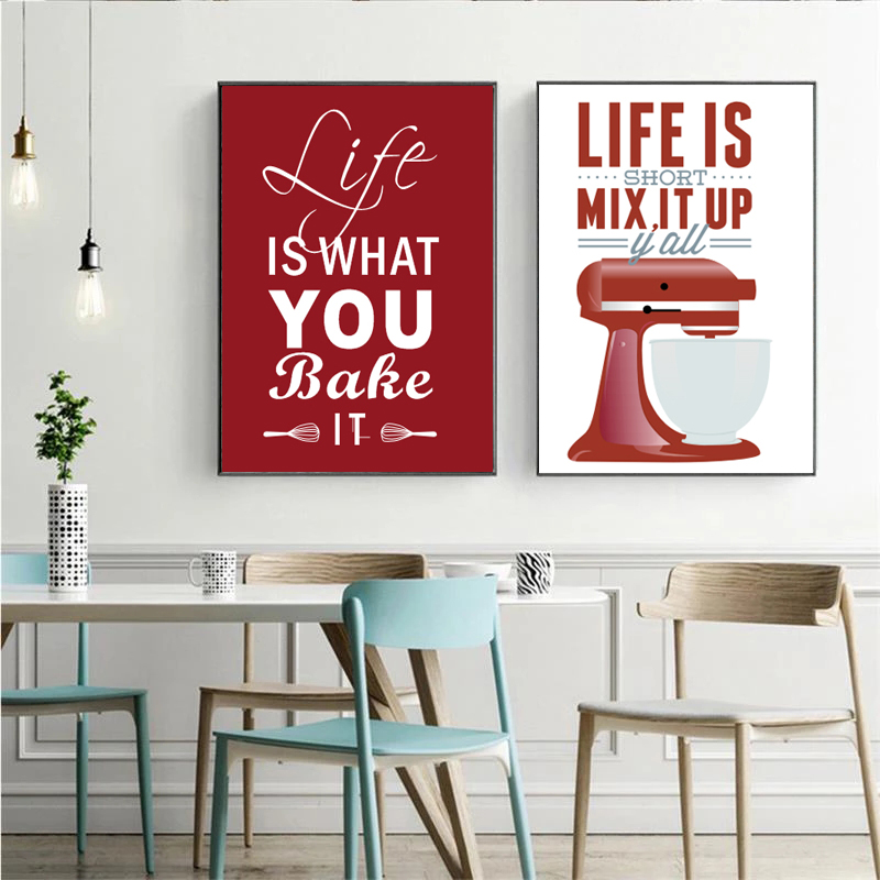 Kitchen Baking Quotes - Arte da parede pinturas em tela