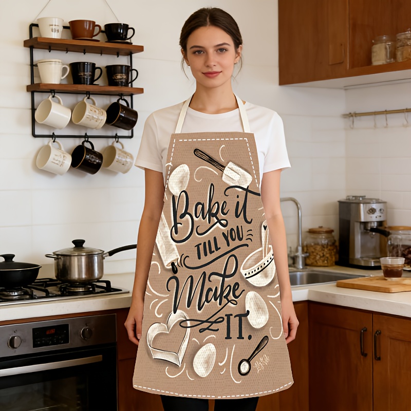 Kitchen Baking Quotes - Avental de Cozinha Bege com Estampa