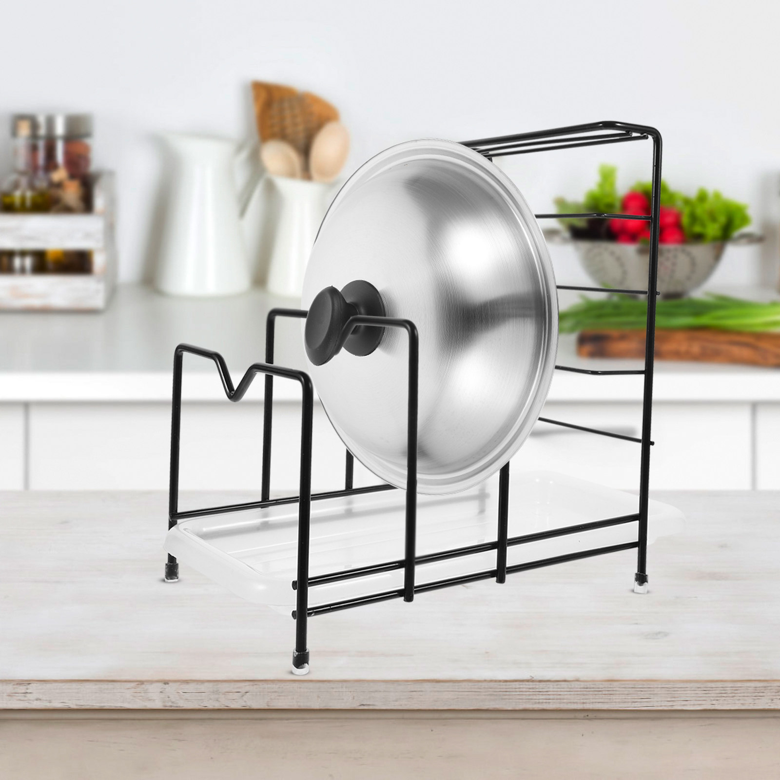 Kitchen Cabinet Baking Organizer - Organizador de Tampas para Panelas, Suporte