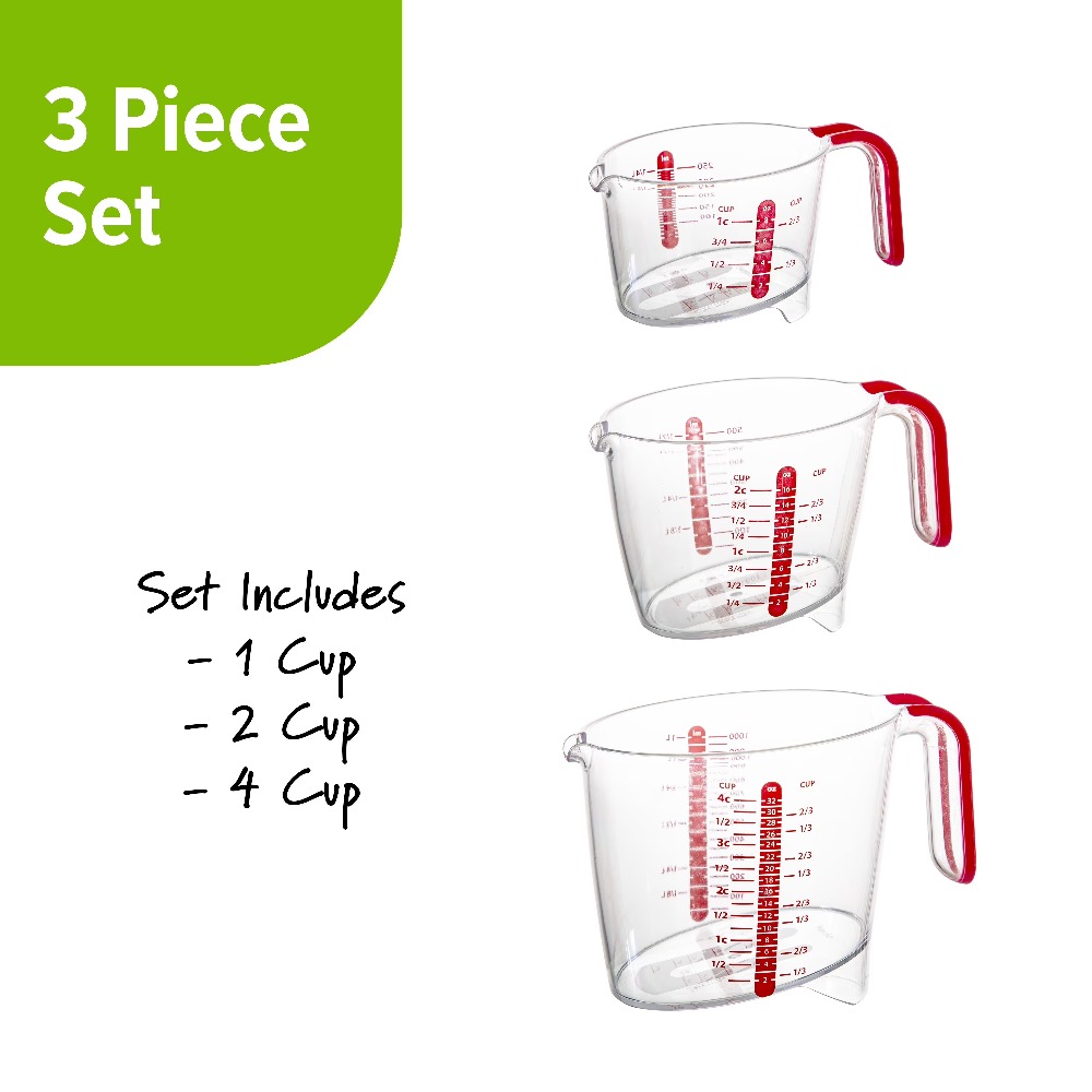 Conjunto de 3 Copos Medidores  - Kitchen Glass Baking Set avaliação e preço