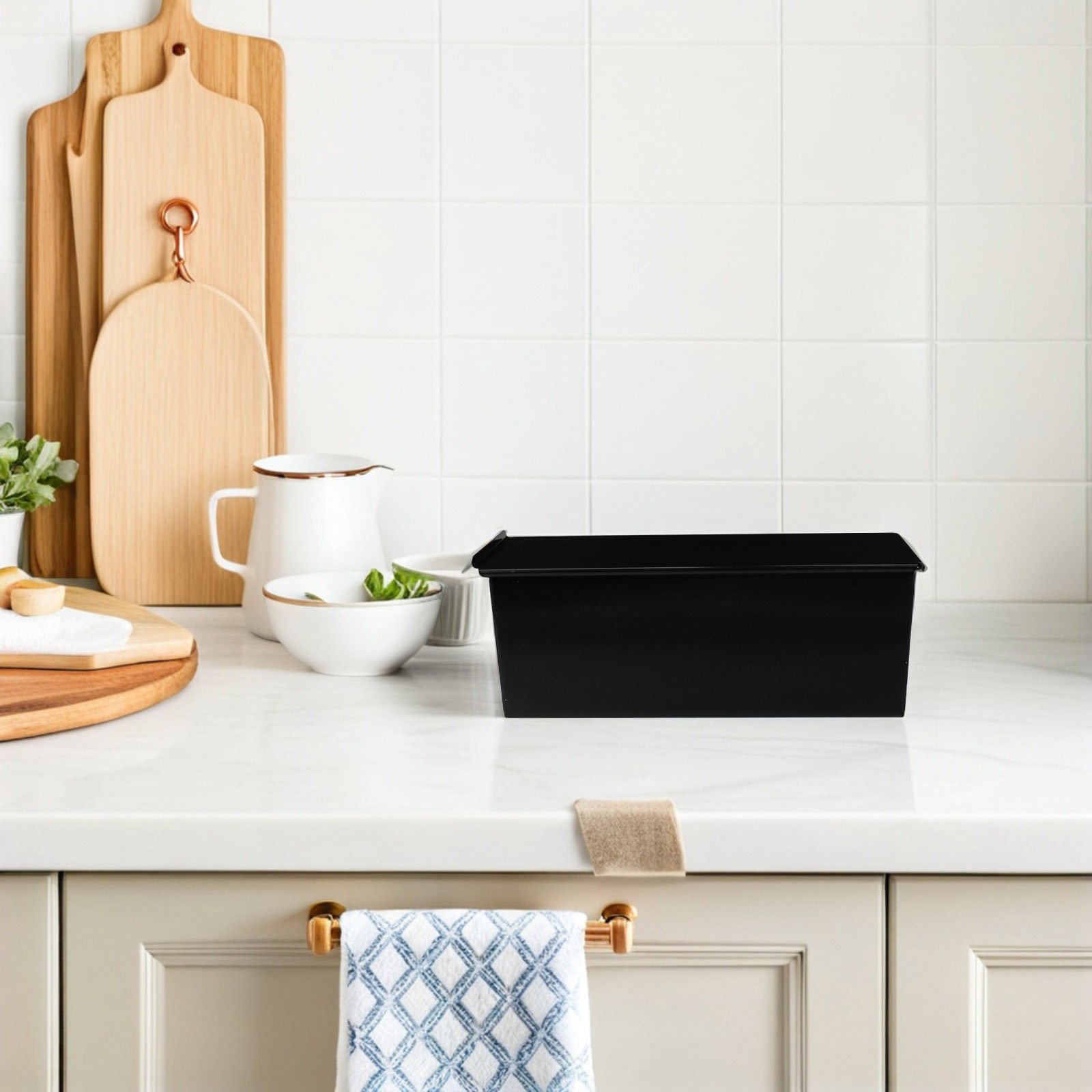 Forma de Pão Preta com Tampa,  - Kitchen Oven Baking Pans avaliação e preço