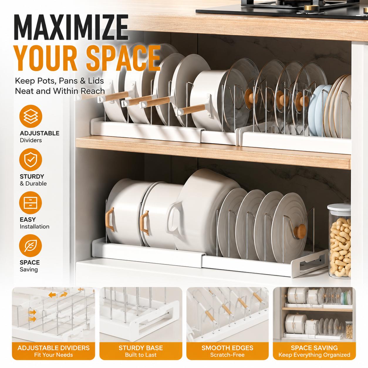 Organizador Expansível de Pane - Kitchen Cabinet Baking Organizer avaliação e preço
