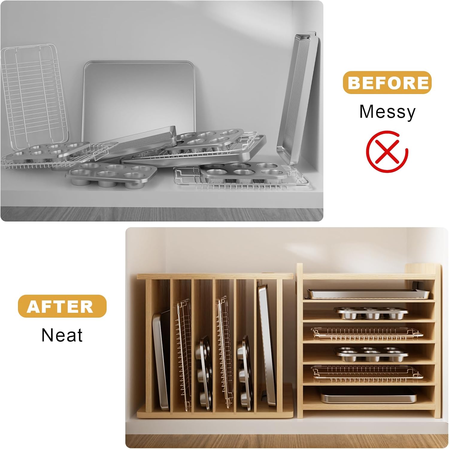 Organizador de Bandejas de Mad - Kitchen Cabinet Baking Organizer avaliação e preço