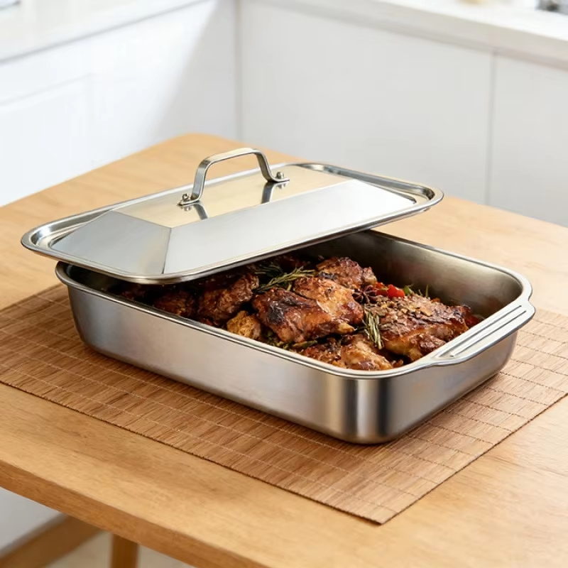 Assadeira Profunda de Aço Inox - Kitchen Oven Baking Pans avaliação e preço