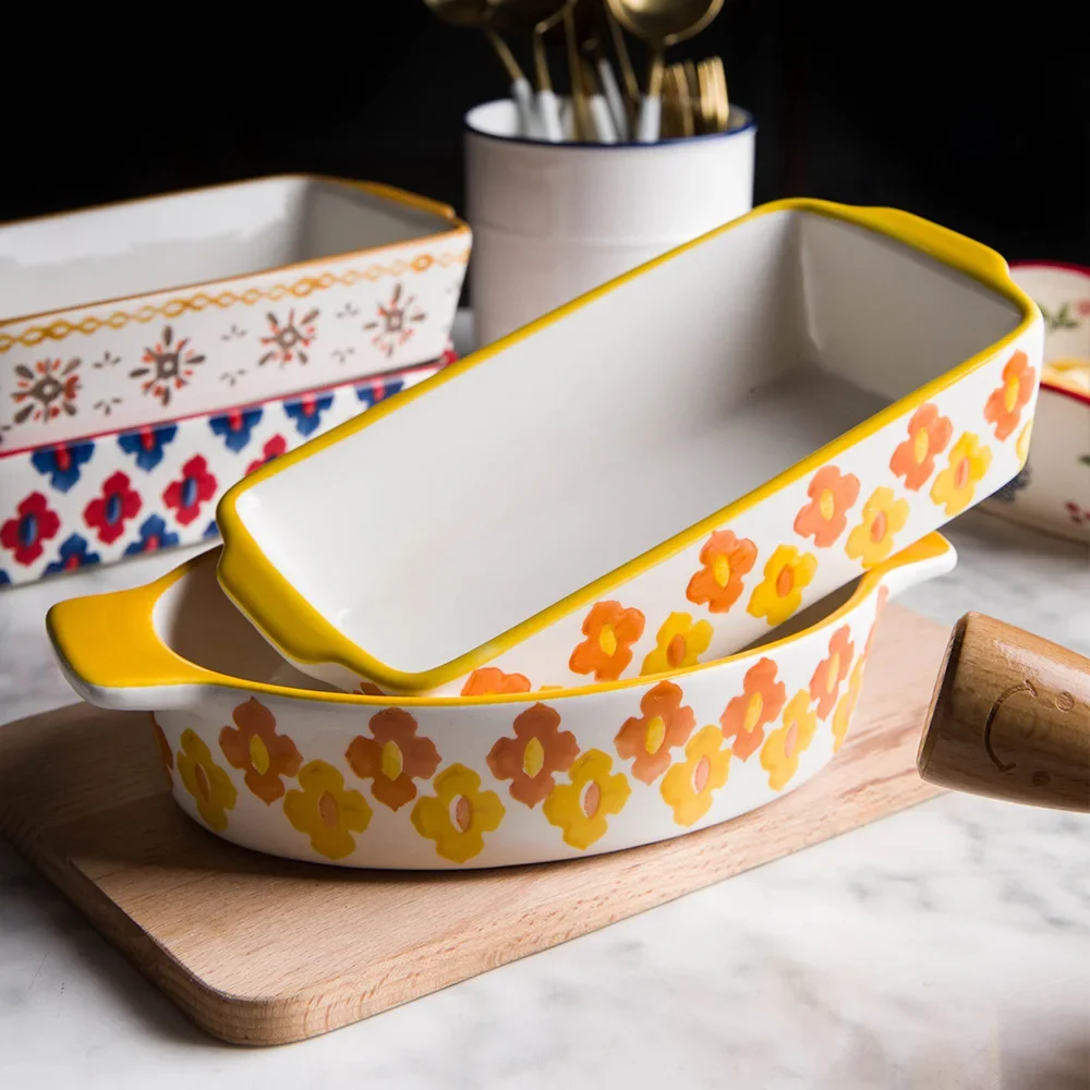 Prato de cerâmica para assar l - Kitchen Oven Baking Pans avaliação e preço