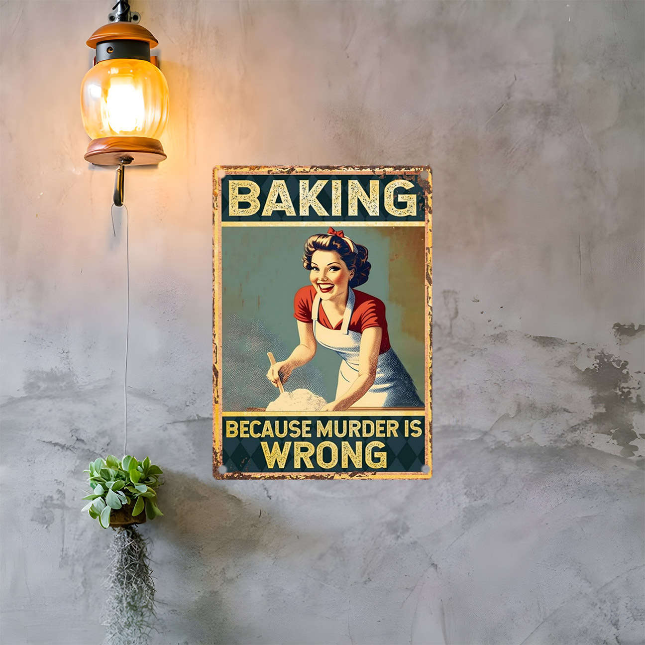 Placa Decorativa de Metal Vint - Kitchen Baking Quotes avaliação e preço