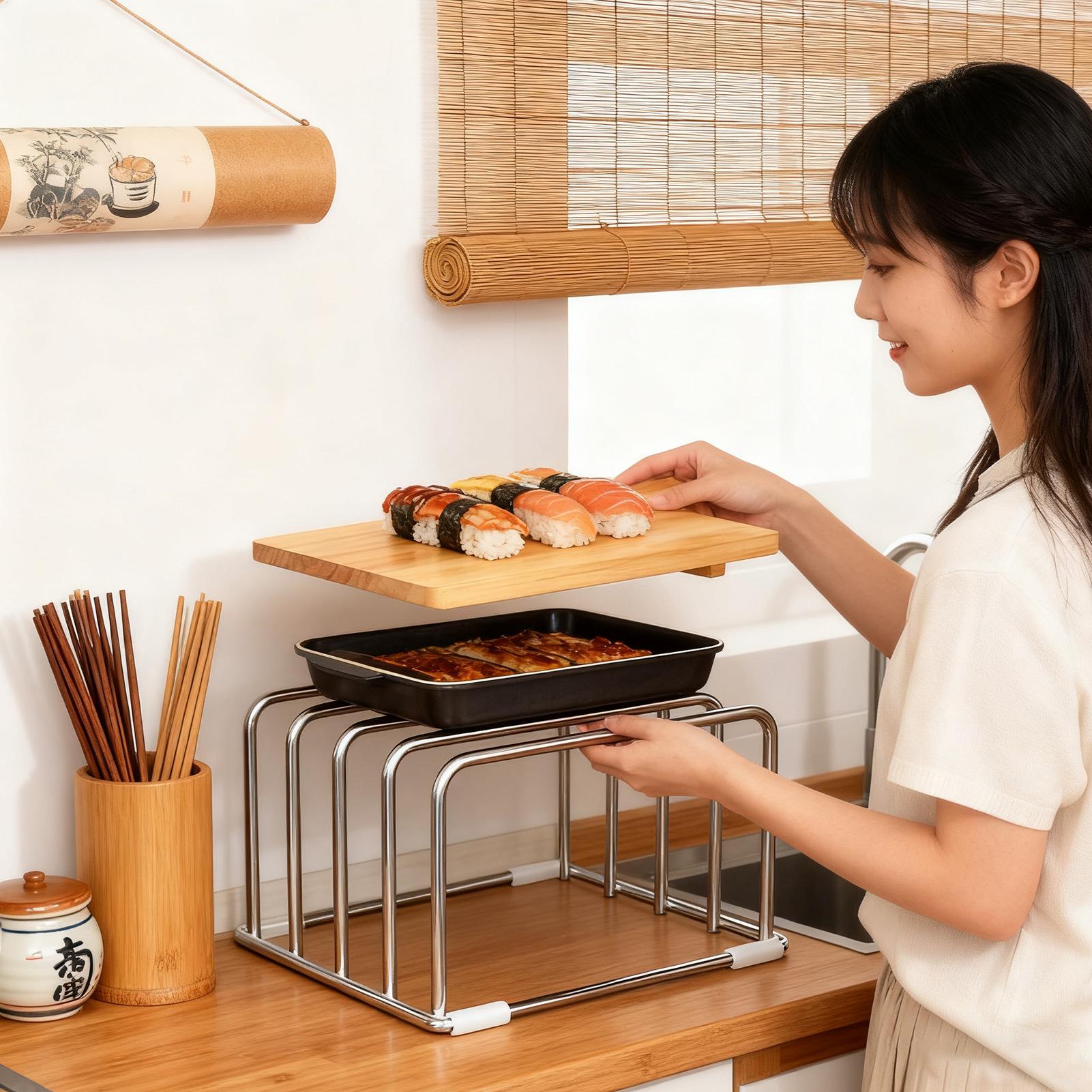 Suporte para Tábuas de Corte e - Kitchen Cabinet Baking Organizer avaliação e preço