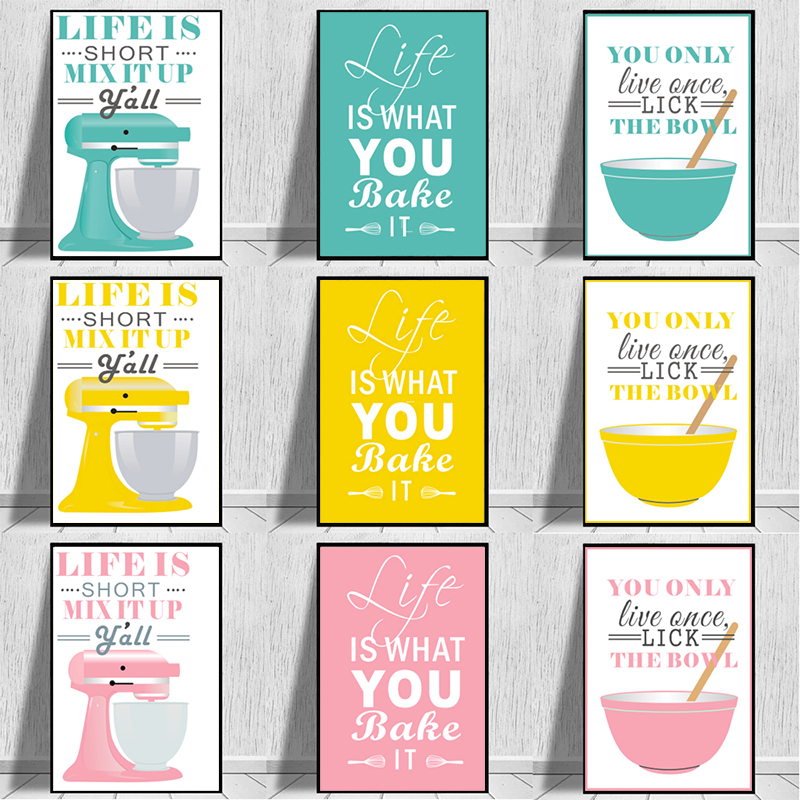 Arte da parede pinturas em tel - Kitchen Baking Quotes avaliação e preço