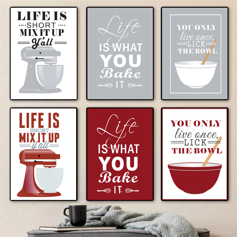 Arte da parede pinturas em tel - Kitchen Baking Quotes avaliação e preço