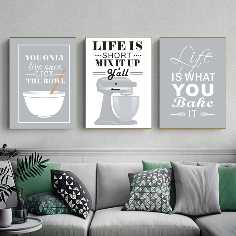 Arte da parede pinturas em tel - Kitchen Baking Quotes avaliação e preço
