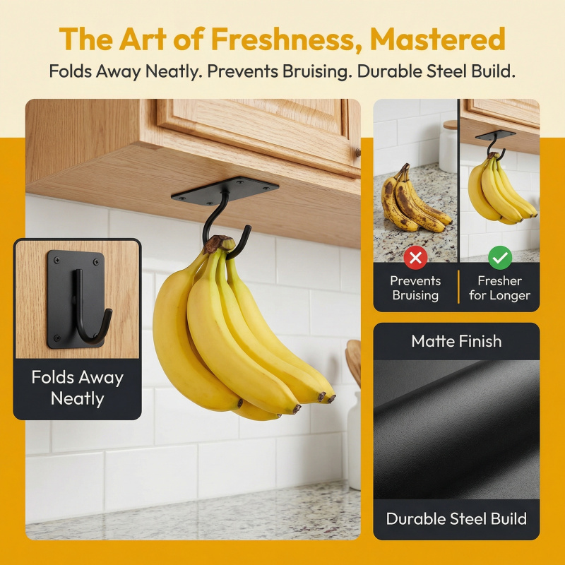 Gancho Adesivo de Metal Preto  - Kitchen Baking Storage avaliação e preço