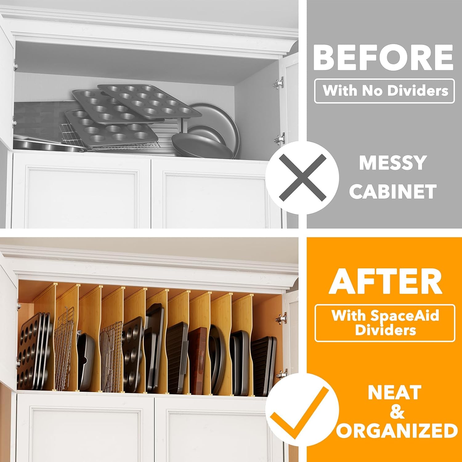 Pacote com 10 Divisores de Bam - Kitchen Cabinet Baking Organizer avaliação e preço