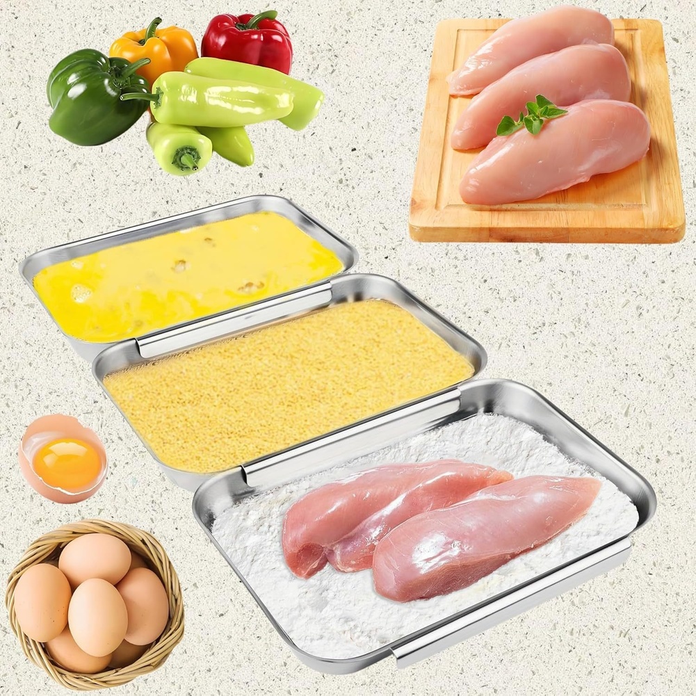 Conjunto de 3 Bandejas de Aço  - Kitchen With Baking Station avaliação e preço